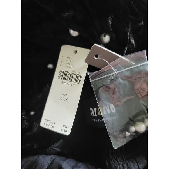 Anthropologie Maeve Embellished Velvet Dress - New - Size XXS - Picture 6 of 7